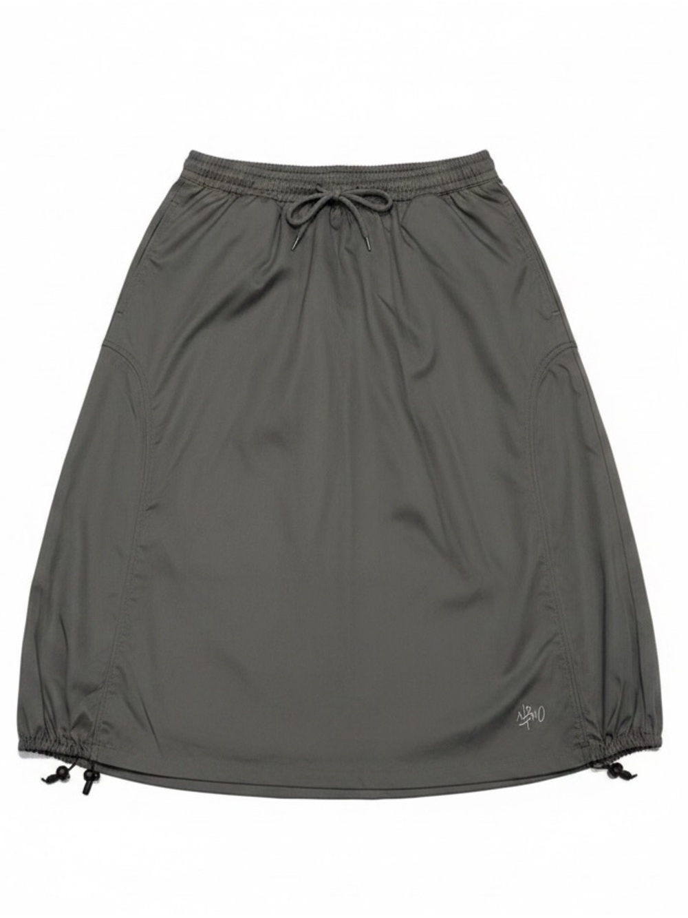 No Best Only Better Grey Linen Pleated Skirt Adjustable Hiker Sporty Large NWT